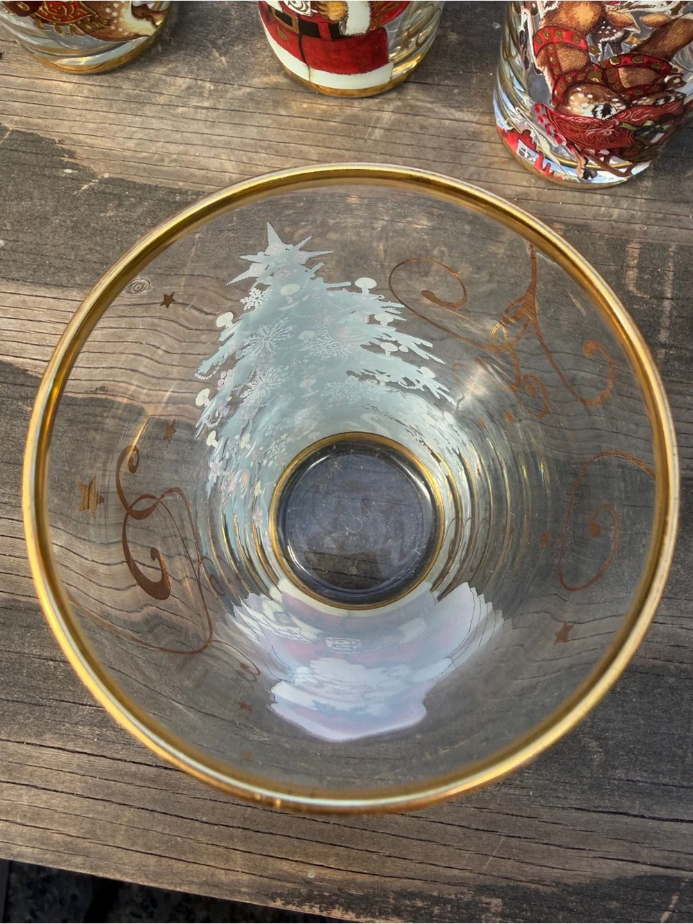 Williams Sonoma Twas the Night before Christmas 24 k Gold accents tumblers